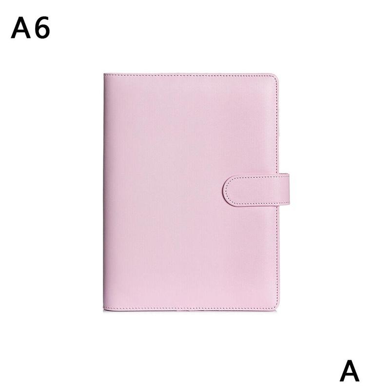 Classic case with leaves (no inner pages) A5 A6, notebook ring, diary, diary, multi-function cover: pink A6