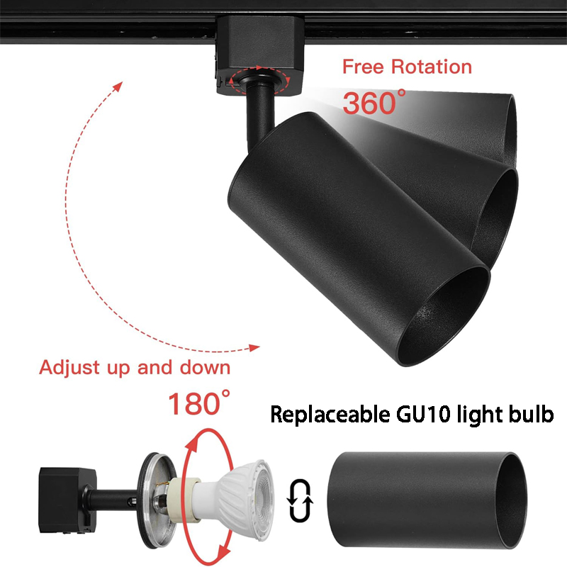 Full Sets Led Track Lights GU10 Ceiling Spot Led Rail Lighting for Living Room Decor 110V 220V Spotlight Wall Track Light Fixtur