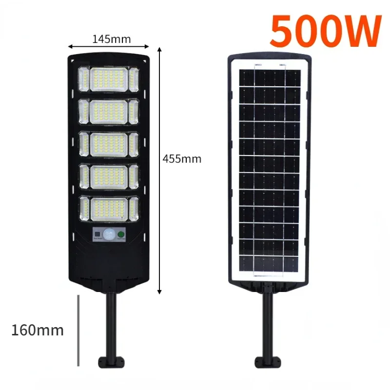 Superkraftig led-solcellelys utendørslampe med bevegelsessensor ultrasterk solcelledrevet gatelys til hagen, vegglamper til gårdsplassen, 500 ㎡: Default Title