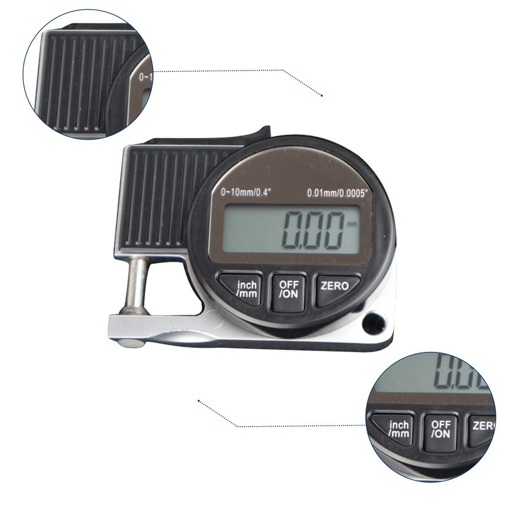 National Standard Electronic Digital Display Square Miniature Thickness Gauge Card Gauge Leather Thickness Gauge Black