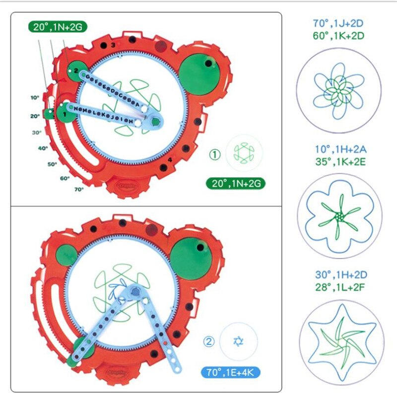 Plastic Spirograph Drawing Toy Set Spiral Pen Educational Stationery Educational Toys For Children