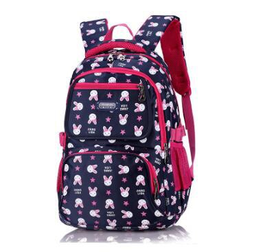 Schooltas dames meisjes sthdent canvas preppy stijl schoudertas boekentas pure kleur bloemen tas schoolreis rugzak: Blauw