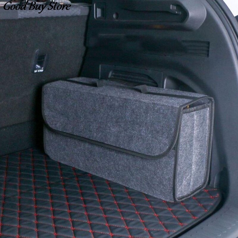 Bil arrangør bagagerum opbevaringskasse stor kapacitet tæppe foldning last opbevaring opbevaringsværktøj taske vandtæt rejse nødboks: Grå