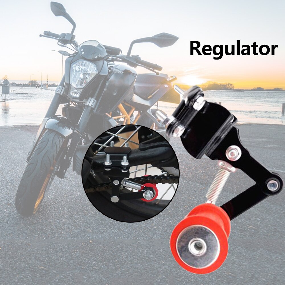 Motorcycle Chain Elastic Adjuster Black Universal Iron Motocross Chain Tensioner Adjuster Roller Tool for Dirt Bike ATV