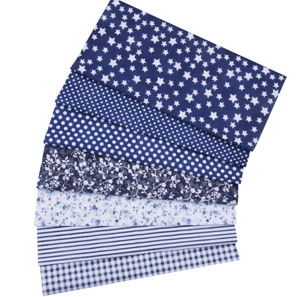 20x25cmFloral Plaid Stripe Cotton Fabric,Sewing Quilting DIY Patchwork Fabric Bundle, Handmade Cloth: 15 7pieces