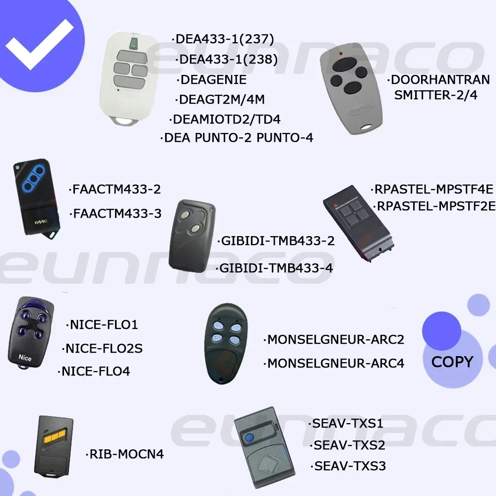 Bezprzewodowy RF 433 MHz automatyczne kopiowanie pilot elektryczny kontroler otwierania drzwi garażowych powielacz klon klonowanie nadajnik kodu wentylator