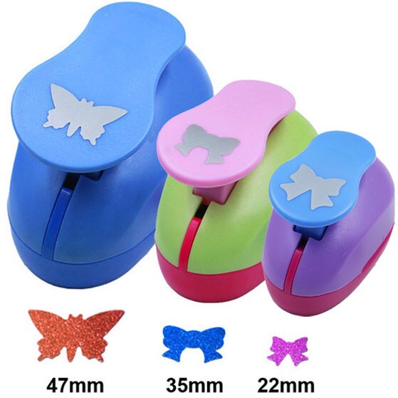 3pcs 25mm 35mm 50mm paper cutter дырокол Circel Flower punch hole puncher eva foam Scrapbook punchers DIY perforadora de papel: 223547mm Bowknot