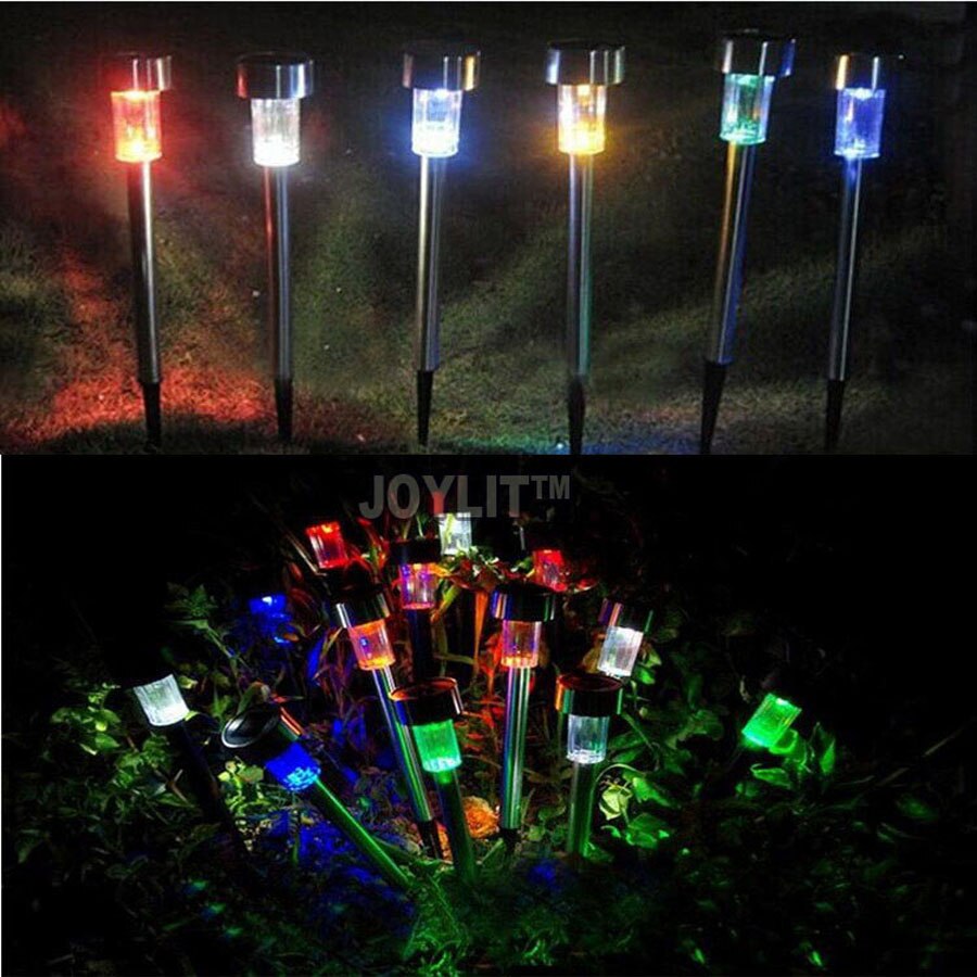 1pcs/lot waterproof RGB White Solar tube light solar energy charging led lawn lamp stainless steel for garden