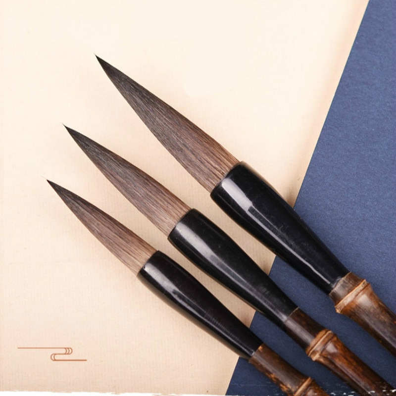 Luxurious Chinese Calligraphy Brushes Pen Set Rabbit Hair Regular Script Writing Brush Pen Escolar the Scholar&#39;s Four Jewels