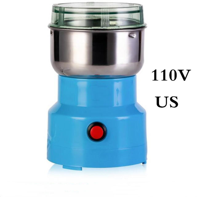 Machacadora eléctrica molinillo de café molinillo de especias molinillo de café mezclador de café eléctrico multifunción: Blue US 110V