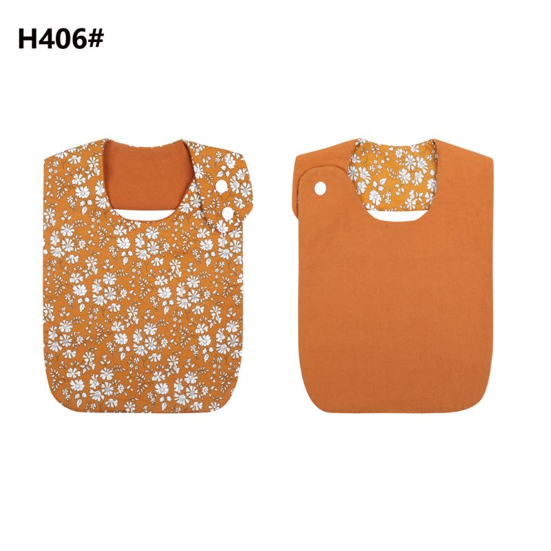 Bavoirs en coton Double face pour bébés, imprimé Floral, Vintage, Bandana, tablier d'alimentation, serviette de salive pour garçons et filles: H406