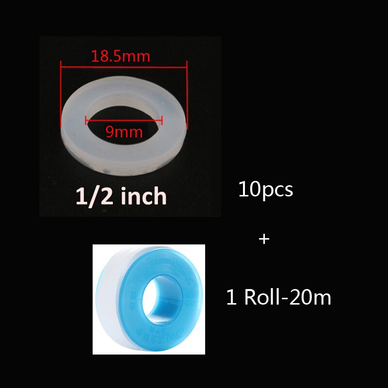 Junta tórica sanitaria de silicona, anillo de sellado, arandela plana para tubería de Gas, PTFE, G1/2 "G3/8" G1-1/2 ", 10 Uds.: 1I2