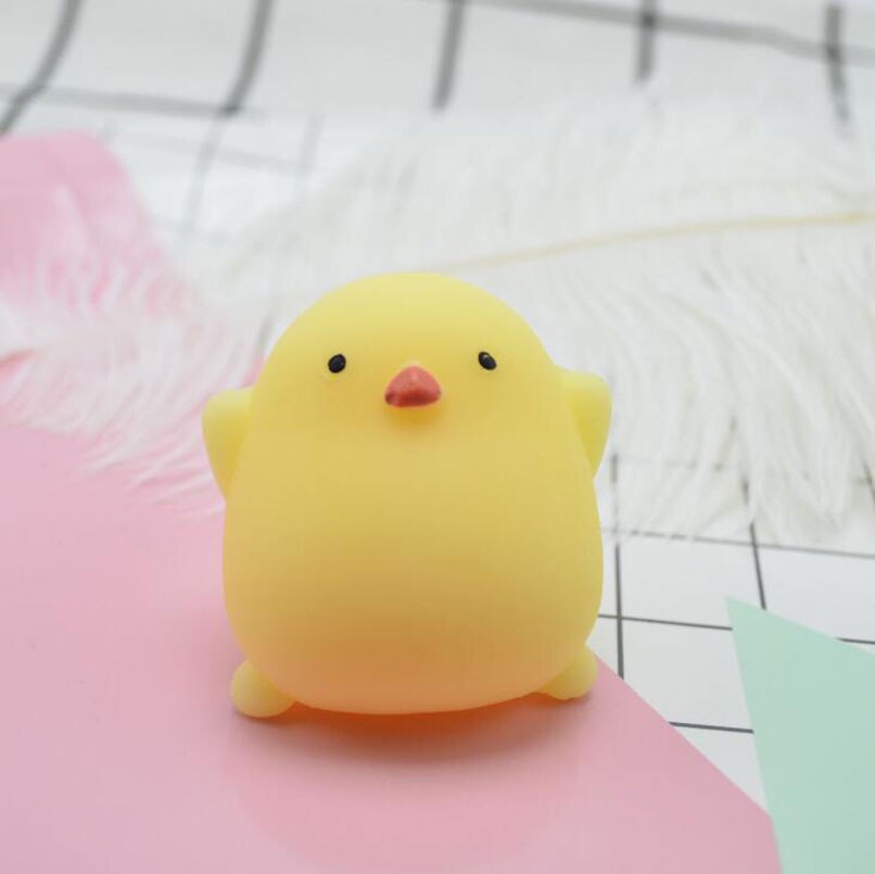 1 Pcs Kawaii Squishy Antistress Langzaam Stijgende Mini Mochi Dier Healing Zachte Hand Druk Squeeze Speelgoed Volwassen Kids Fun Stress reliever: Yellow chicken