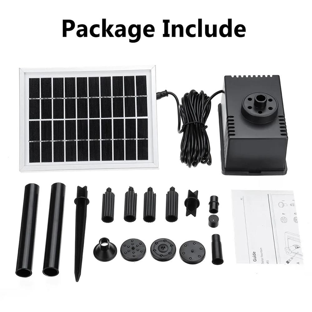 1.8w zonne-waterpompen, dompelpomp voor buiten, tuin, fontein, aquarium, vijver, borstelloze zonnepomp met zonnepaneel