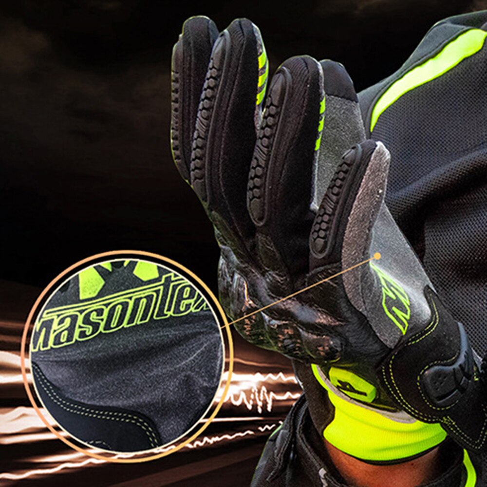 Yellow Motorcycle Gloves Carbon Fiber Guantes Touch Screen Motocross Racing Gloves Moto Reflective Motorbike Riding Gloves Men