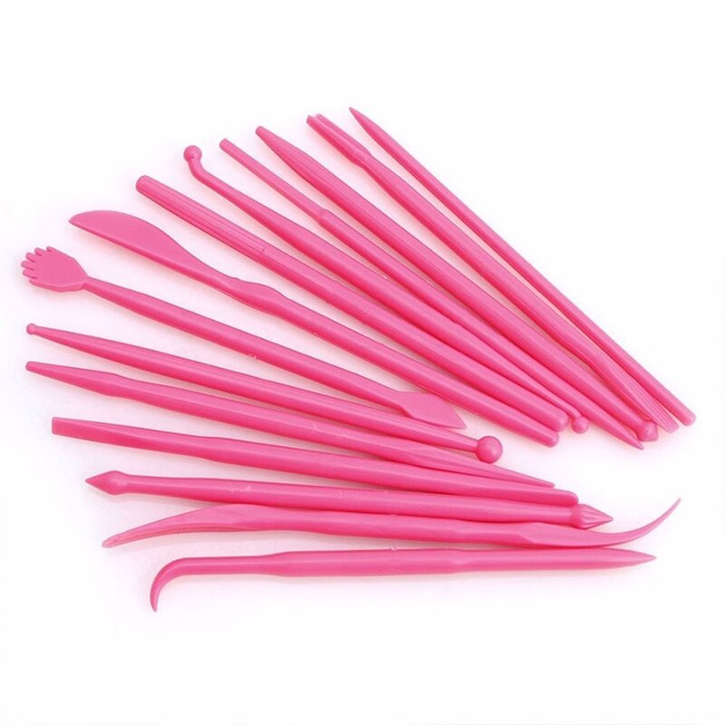 14 stuks cake modelleergereedschapset, dubbelzijdige fondant rolkit voor het vormen, beeldhouwen, snijden, taartdecoratie, bakgereedschap