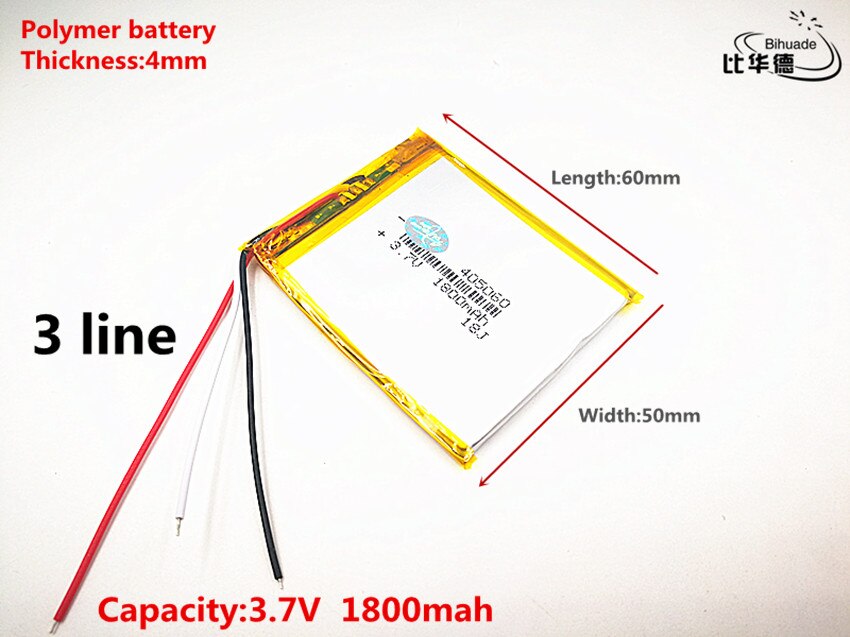 3 linie gute qulity 3.7v,1800 mah ,405060 polymer lithium-ionen/li-ion batterie für spielzeug, power bank, gps ,mp3,mp4