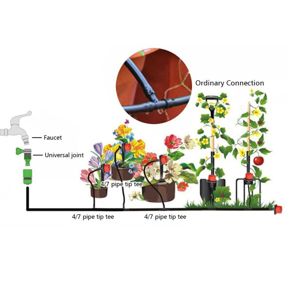 100pcs Adjustable Water Dropper Micro Flow Irrigation Hose Drip Head Kit