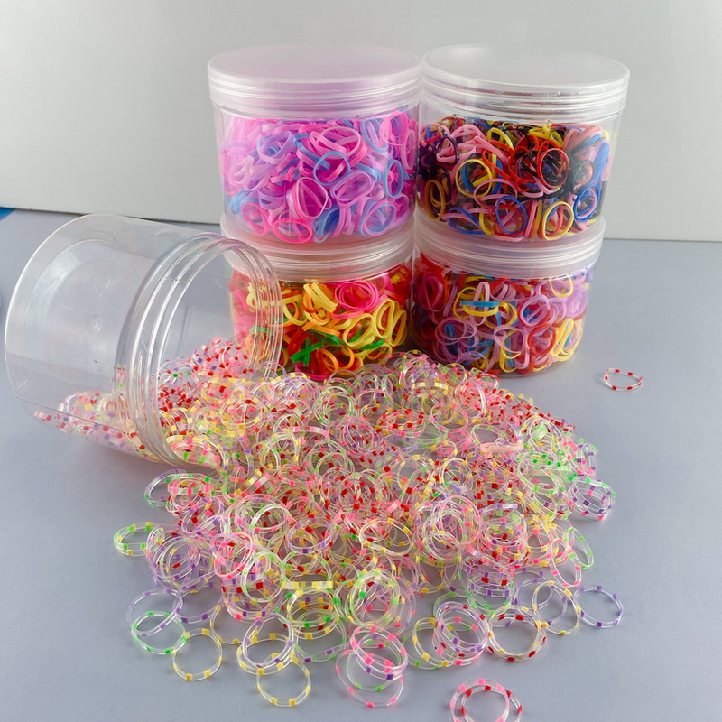 800 PCS/pak Gekleurde Stippen Wegwerp Silicone Rubber Bands Voor Baby haarbandjes Meisje Kleine elastiekjes crunchy Haar Tie Gum Paardenstaart Kid haarband elastiek Scrunchies Set kinder accessories