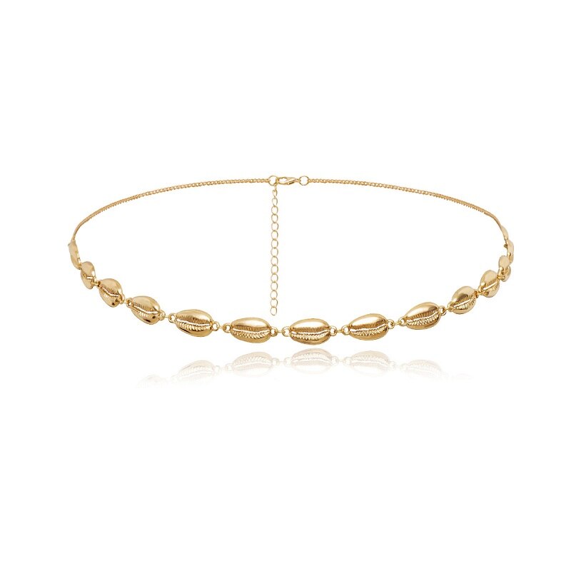 Lujosas cadenas de aleación para mujer, cadenas de cintura de Concha de Oro y Plata, de , cadena de joyería, cinturones, accesorios para mujer: gold shell chain