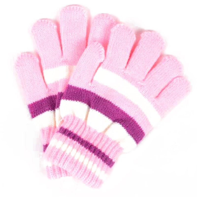 Enfants filles garçons enfants magique extensible mitaines tricoté bébé gants hiver plus: Pink