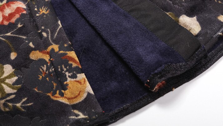 Miesten talvi syksy silkki samettipaita kukkakuvioinen bussiness rento velour topit paidat paksu lämmin kukkapaita m -3xl