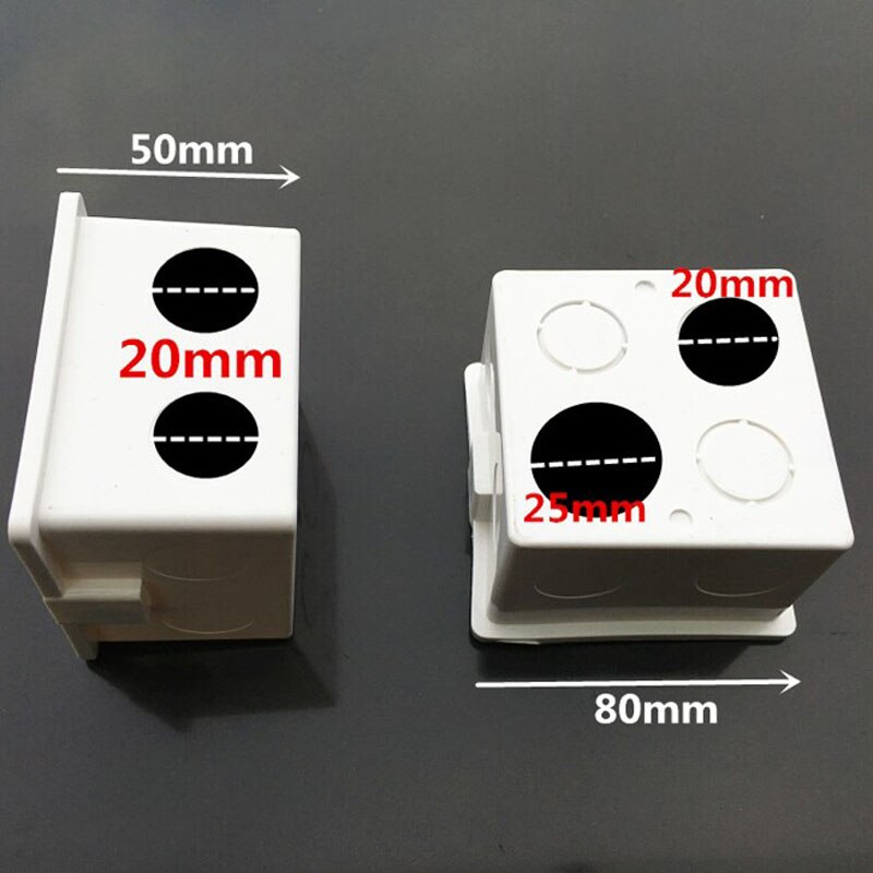 10 Stuks Home Improvement 86 Soort Wandschakelaar Junction Box Draad Verborgen Onderste Donkere Doos 80*80*50mm