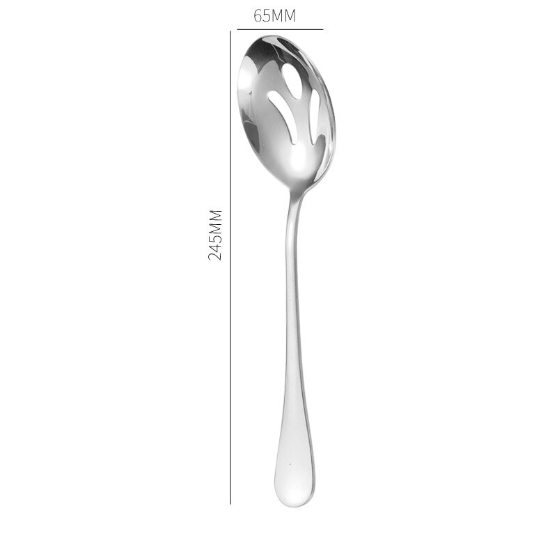 Cuchara de servicio coreana dorada de acero inoxidable, vajilla, cucharón de sopa, colador, tenedor, pala, restaurante, cubiertos públicos, utensilio de cocina: Gris