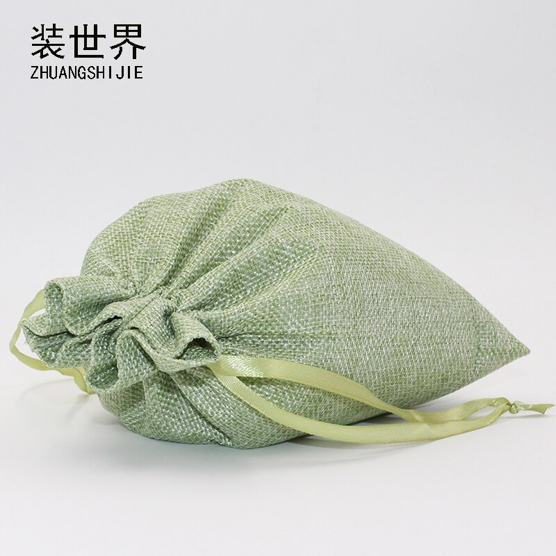 2Pcs 20x30cm Linen Drawstring Pouch Jewelry Bag Logo Printed Jute Pouch Christmas/Wedding Party Food Candy Packaging Bag