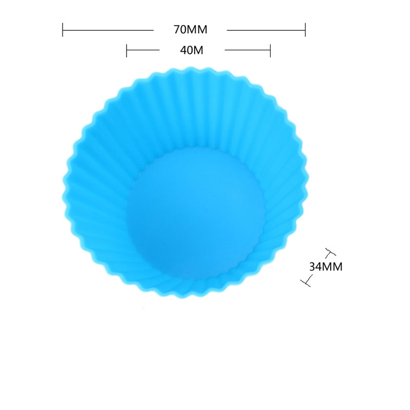 12 stk/partij Siliconen Cake Cupcake Liner Baking Cup Mold Vormpjes Cup Cake Tool Bakvormen Bakken Gebak Gereedschap Ei Taarten lade