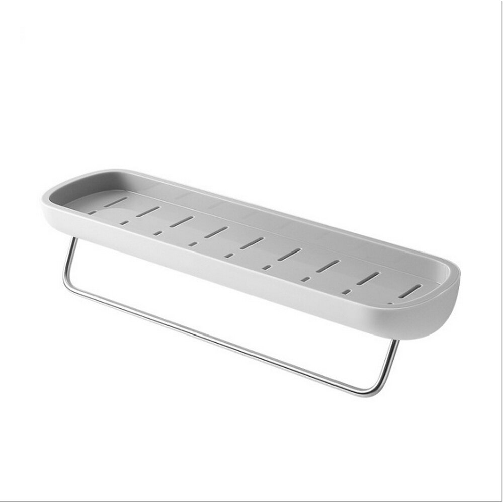 Badkamerplank, doucherek, wandmontage, shampoorek met handdoekhouder, geen boren nodig, keukenlijm, opbergrek, hangerrek: Zwarte handdoekenrek