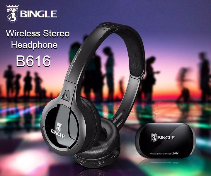 Bingle B616 Wireless 2.4G Headphone Ergonomic Headset With FM for PC-TV-Cellphon