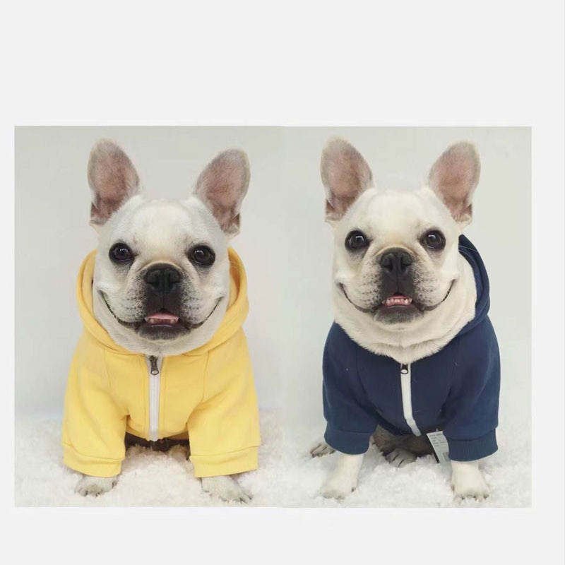 HSWLL stylish dog sweater in autumn Simple pure dog costume French bulldog pet clothes