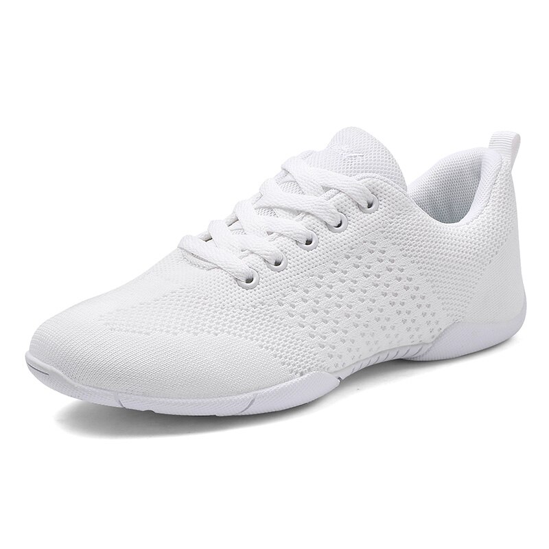 White Aerobic Shoes Children's Adult Fitness Shoes Gymnastics Sports Dance Shoes for Women Cheerleading Shoes Women's Square