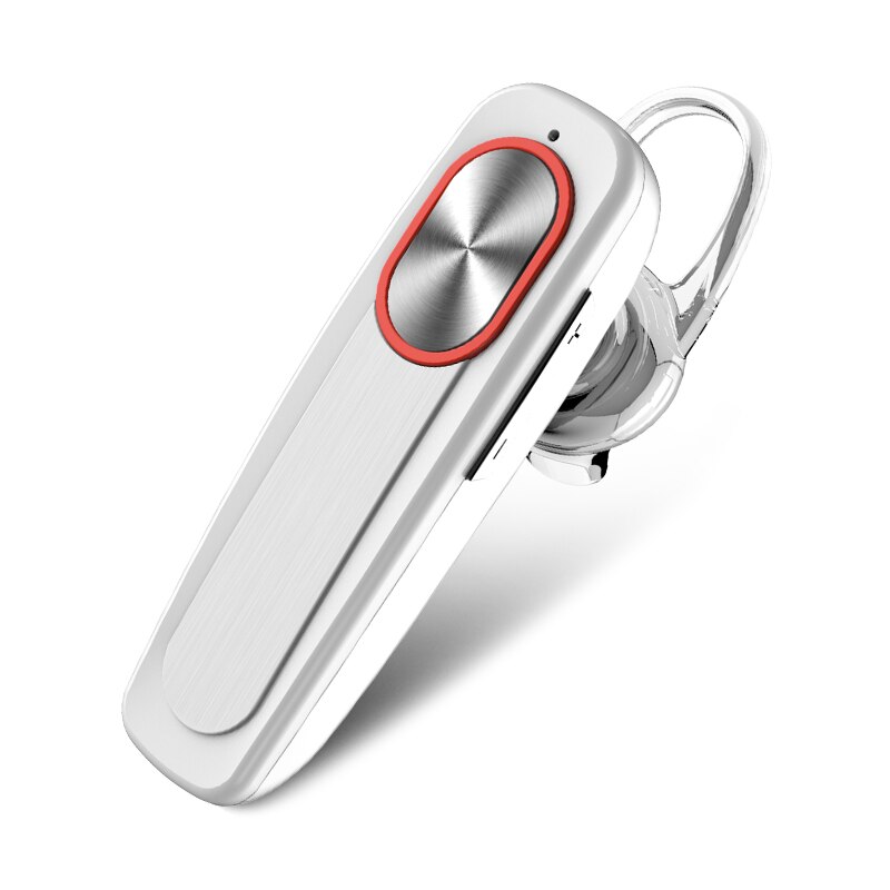 Draadloze Bluetooth Headset Lange Standby met Mic Handsfree Draadloze Bluetooth Oortelefoon Hoofdtelefoon Kleurrijke Oorhaak Voor Telefoon: White