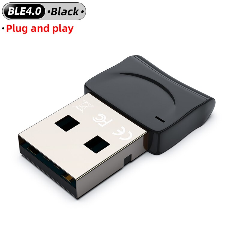 USB Bluetooth Adapter Dongle Adaptator 4.0 for PC Computer Wireless Mouse Keyboard Aux Audio Bluetooth Receiver Transmitter BLE: black