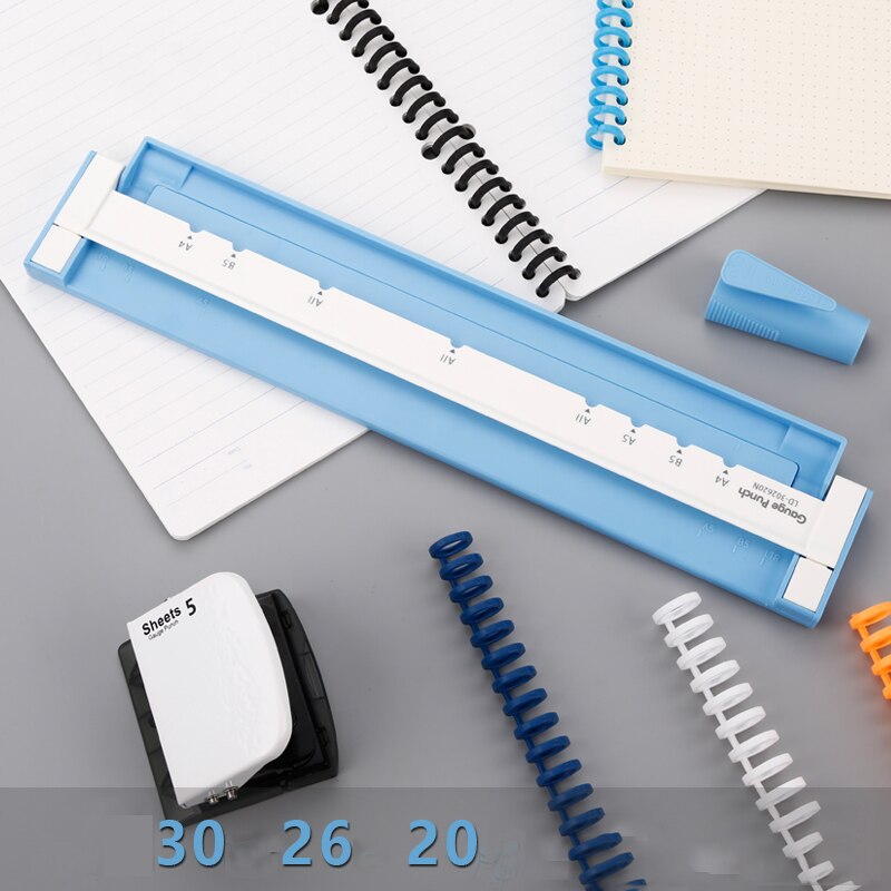 Multifunctional Multi-hole Punch A4 Paper 30-hole B5 26-hole A5 20-hole Binding Clip Daolin Loose-leaf Punch Diy Manual Punch