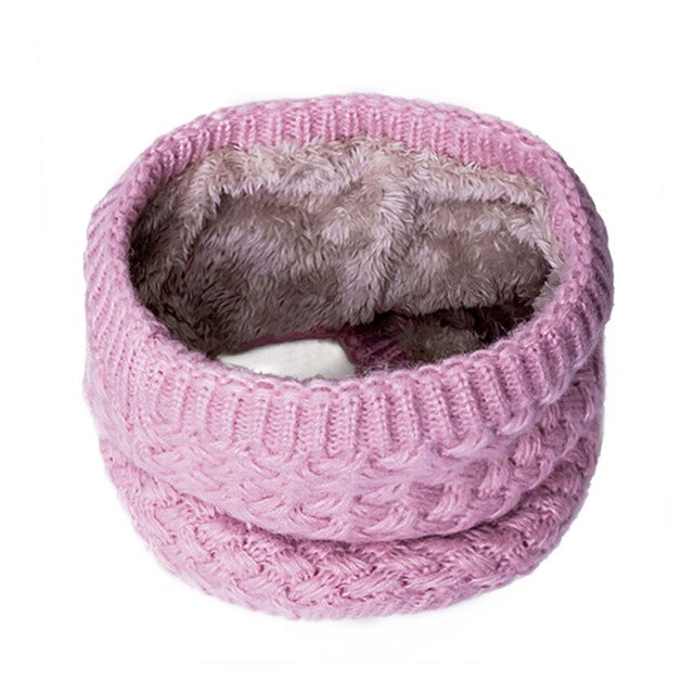 Winter Scarves Men Women knitted Cotton Autumn Scarves Children Boy girl Unisex Warm Thicken Wool Plus Velvet Scarves: pink