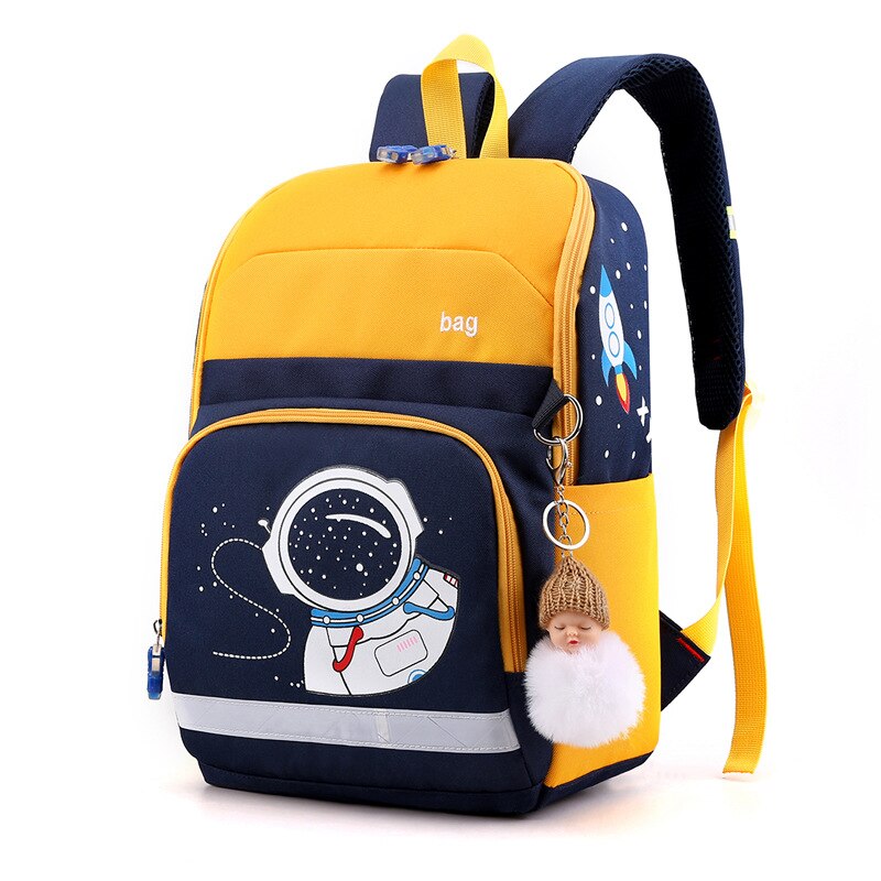 Rocket Patroon Kinderen School Rugzakken Voor Jongens En Meisjes Primaire Schooltassen Meisje Nylon Boekentas Kids Cartoon Rugzak Satchel: yellow