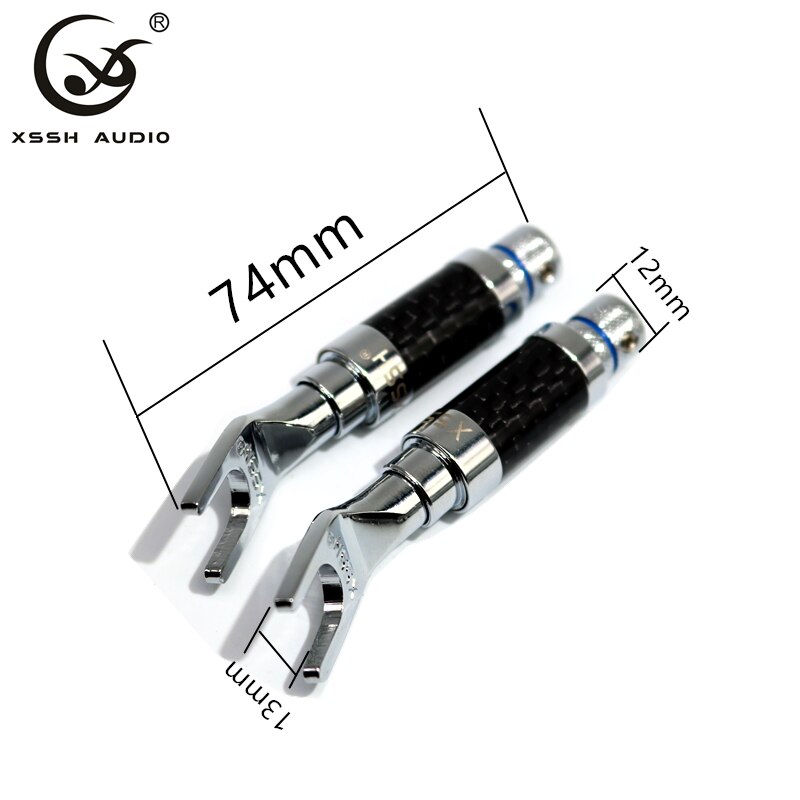 XSSH di Alta qualità in fibra di carbonio serie rhodium placcato Y connettore a spina a banana per l'altoparlante filo FAI DA TE
