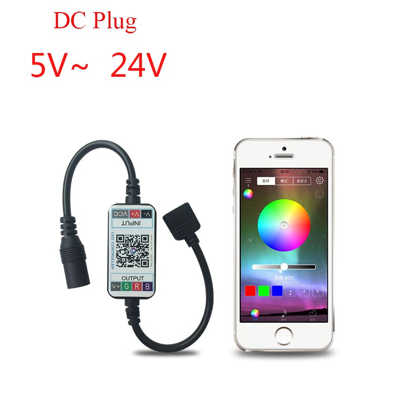 KeWL RGB LED Strip Light Smart Phone Controller Wireless APP Bluetooth 4.0 Control USB/DC Connector For 4 Pin 5050 RGB Strip: DC Connector