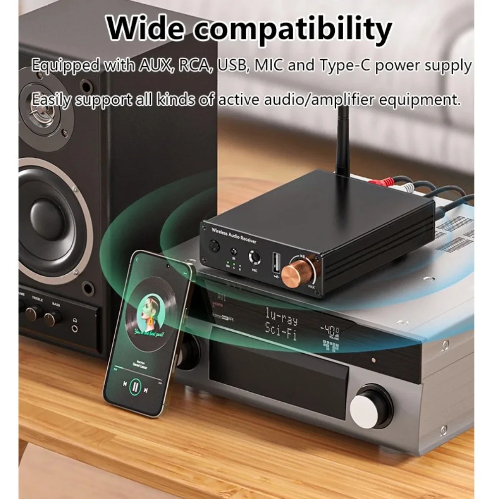 Nadajnik/Odbiornik Audio Bluetooth 6.0 - Bezprzewodowy Adapter Audio 6,5mm do Samochodu
