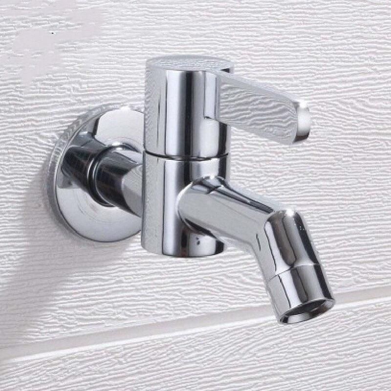 Grifos fríos individuales para baño y hogar, llave de baño de latón para montaje en pared, grifo decorativo para jardín al aire libre, negro, apertura rápida, wc