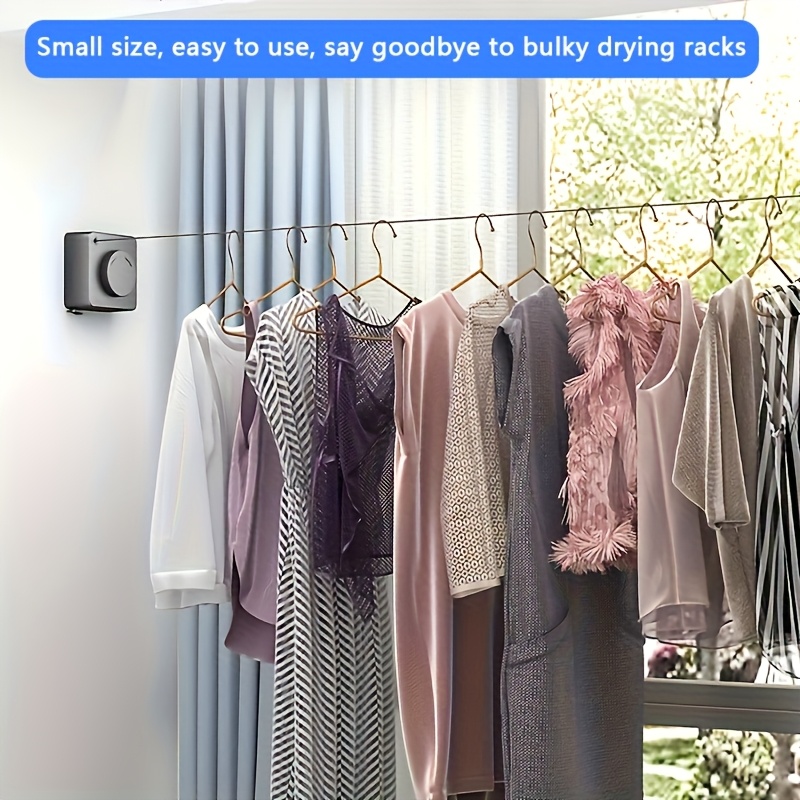 Stainless Steel Heavy-Duty Retractable Indoor Clothesline, Outdoor Clothesline Retractable Heavy-Duty Clothes Rod Wall-Mounted