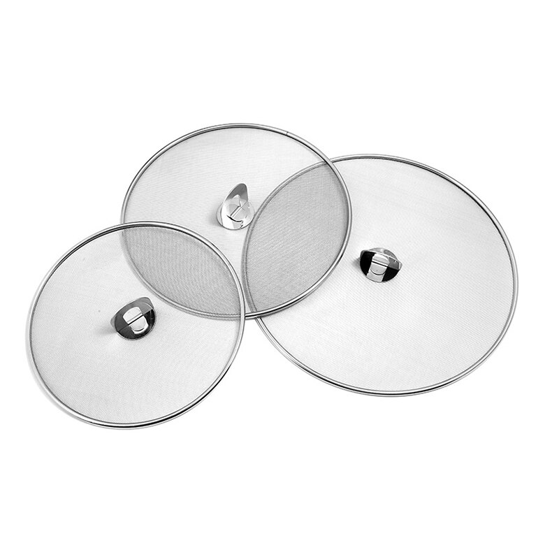 1PCS Stainless Steel Oil Cover Fried Oil Net Cover Pizza Tray Kitchen Gadget Pan Cover Splash Oil High Temperature Anti Falling^