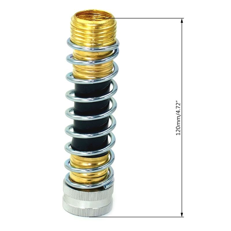3/4" Threaded Garden Faucet Hose Coil Spring Protector Brass Faucet Hoses Coupling Adapter Prevent Pipe Bending