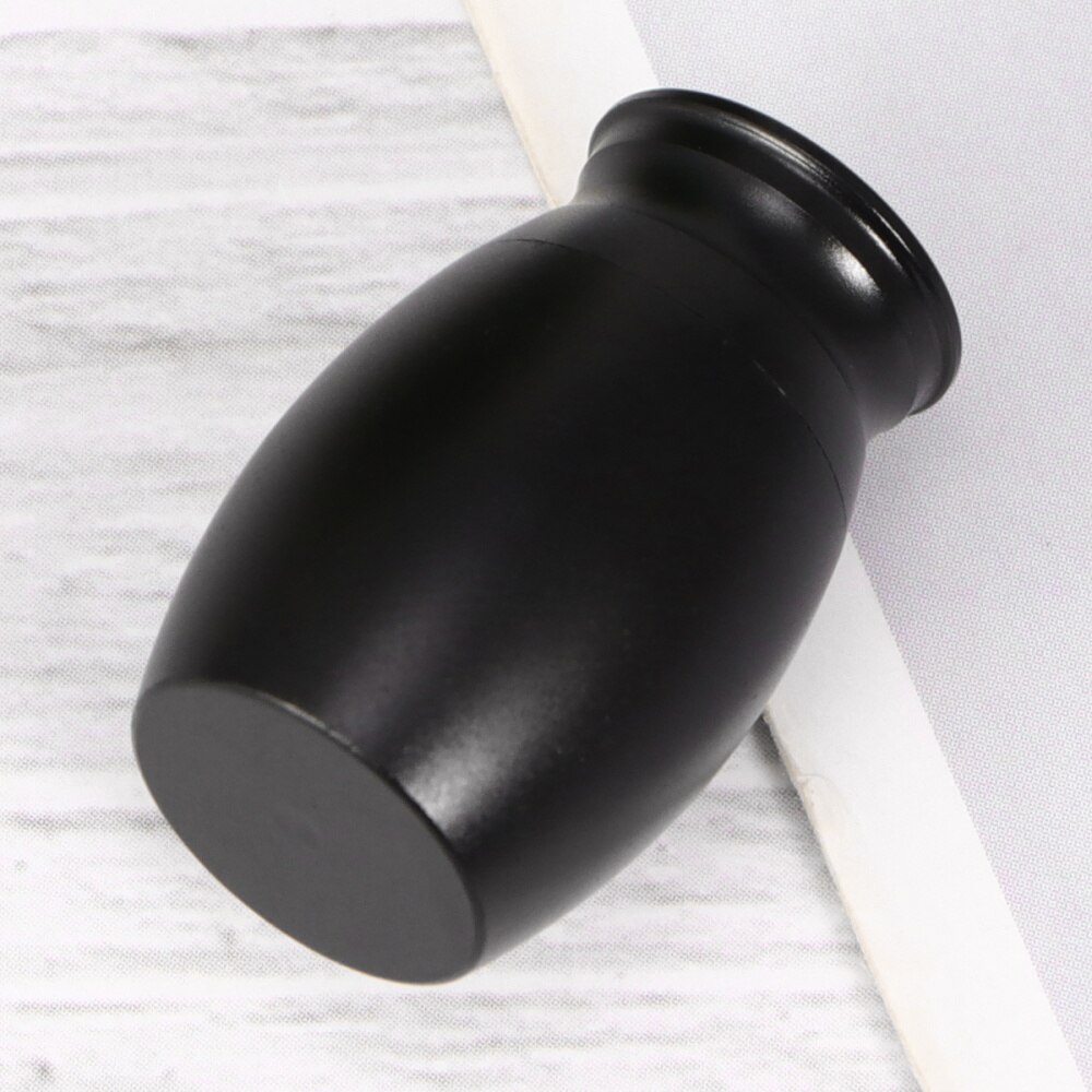 Pet Stainless Steel Cinerary Funerary Urn Jar Kitten Printed Urn Container with Opening Screw Lids (Black)