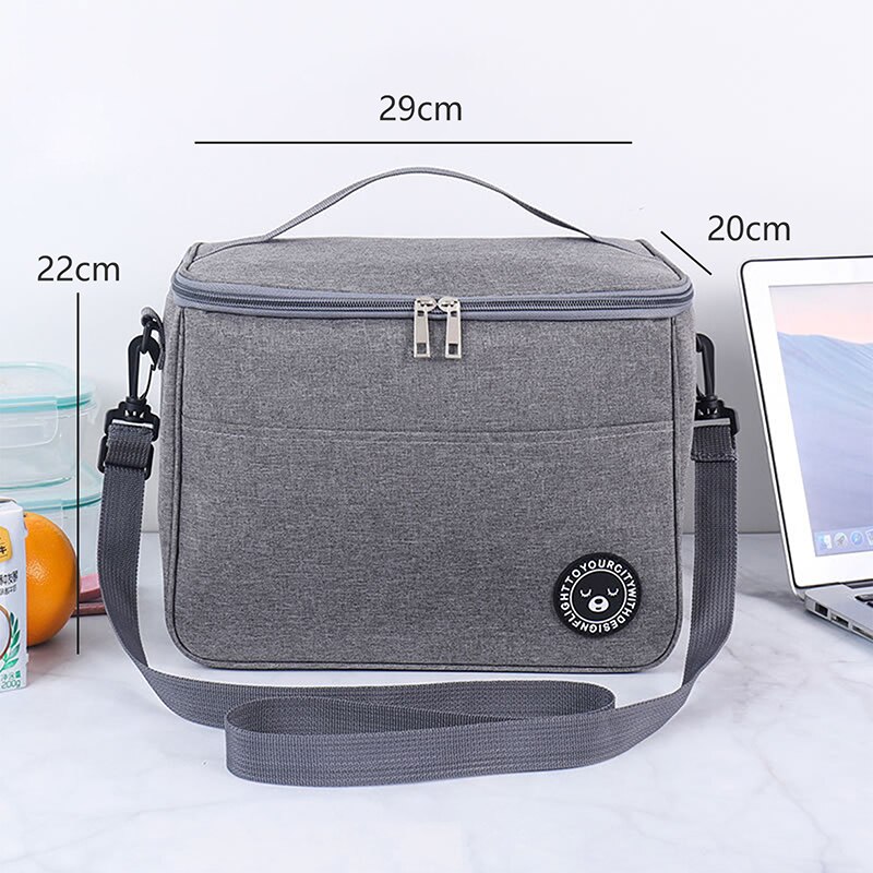 Portable Cooler Bag Folding Insulation Picnic Ice Pack For Food Thermal Drink Carrier Insulated Lunch Box S/M/L: Gray-Large