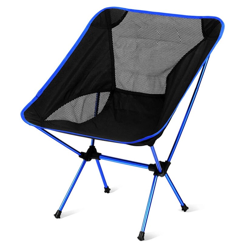 Outdoor Camping Bergbeklimmen Handig Maan Stoel 7075 Licht Aluminium Vissen Barbecue Klapstoel Strand Lounge Stoel: Royal blue