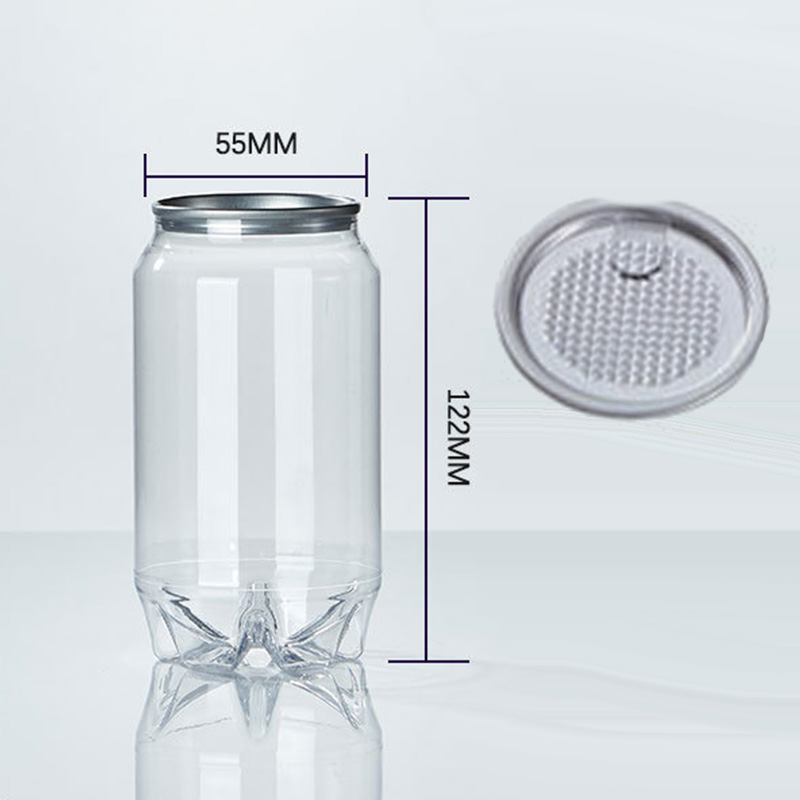 Lata vacía de 350ml, cubierta de aluminio, tarro de plástico transparente, sello de botella de PET para café, latas de té con burbujas, tapa de anillo de lámina para conservas, boca de botella E: XL / Gris claro
